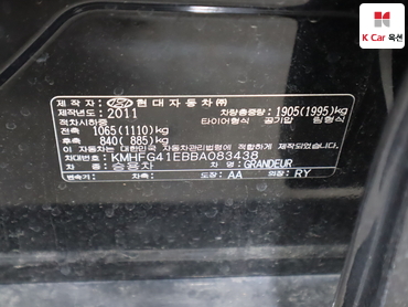 2011 - hyundai grandeur