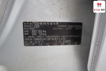 2009 - hyundai avante