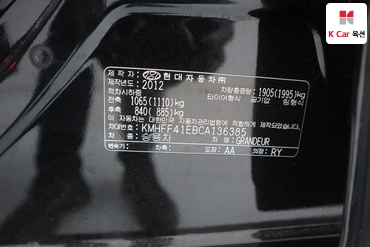 2012 - hyundai grandeur